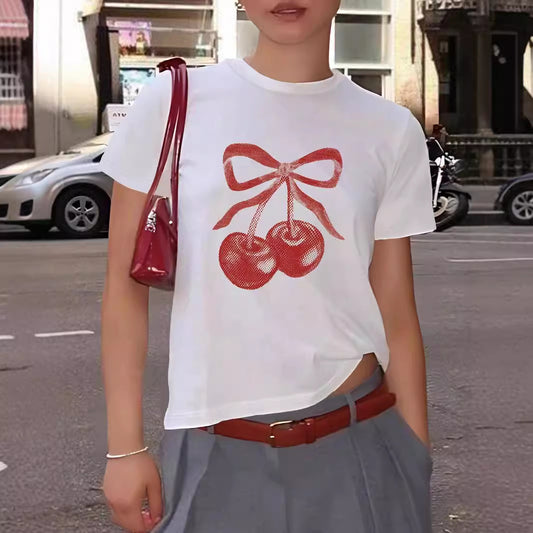 Cherry bow baby Tee